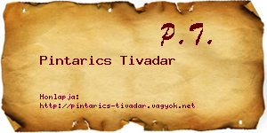 Pintarics Tivadar névjegykártya